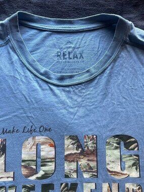 Tommy Bahama One Long Weekend Tee T-Shirt Size L Light Blue